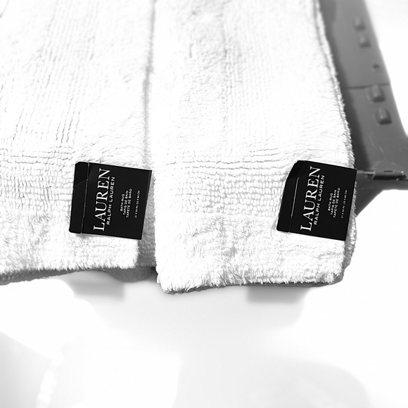 Lauren Ralph Lauren 100% cotton White Bath rugs (2) - Picture 1 of 11